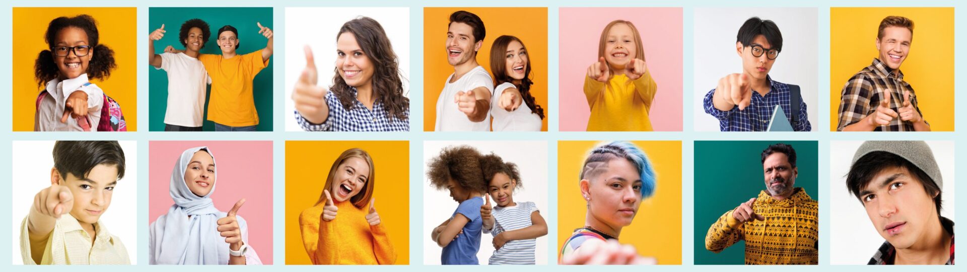 Een oplossingsgerichte collage van mensen die poseren voor de camera. School en Veiligheid