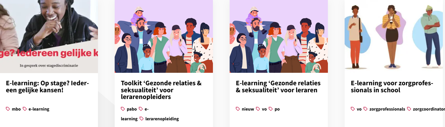 Overzicht van e-learnings waaraan School & Veiligheid heeft meegewerkt